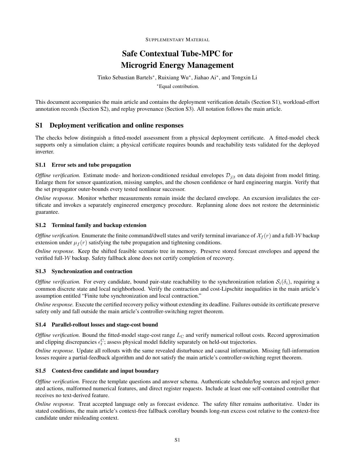Page 1: deployment verification and online responses, with deployment checks and online responses.